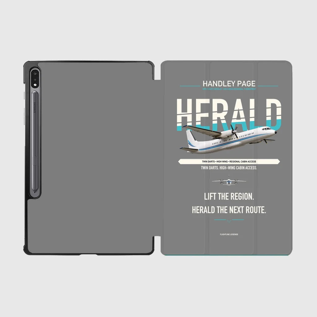 Handley Page HPR.7 Dart Herald design on gray samsung tablet tablet case
