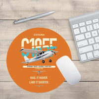 Thumbnail for Cessna A185F Skywagon design on orange round mouse pad