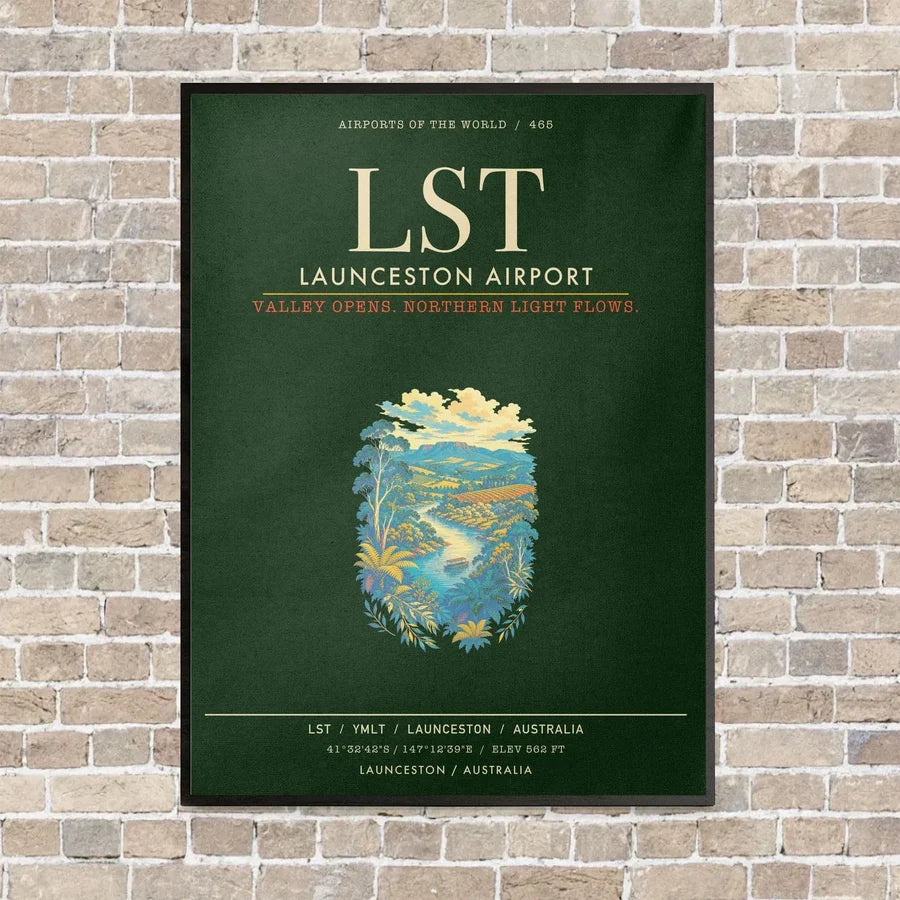 Launceston Airport LST - Canvas Framed - Dark Green
