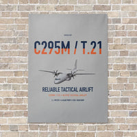 Thumbnail for Airbus C295M T.21 vertical canvas print - no frame - light gray background