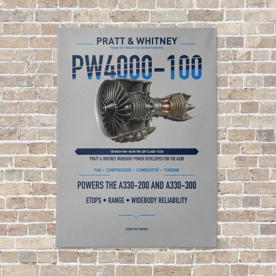 PW4000-100 vertical canvas print - no frame - light gray background