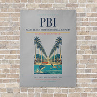 Thumbnail for Palm Beach International Airport PBI vertical canvas print - no frame - light gray background