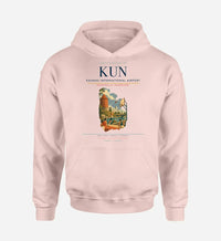 Thumbnail for Kaunas International Airport (KUN) design on pink hoodie single-side print