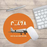 Thumbnail for C-47A Skytrain design on orange round mouse pad