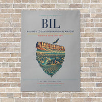 Thumbnail for Billings Logan International Airport BIL - Canvas No Frame - Light Gray