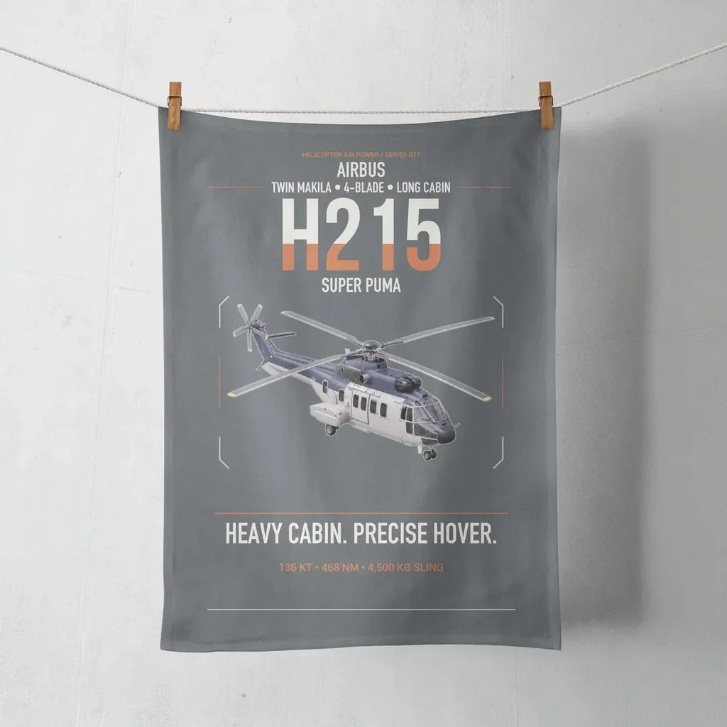 Airbus H215 design on gray towel
