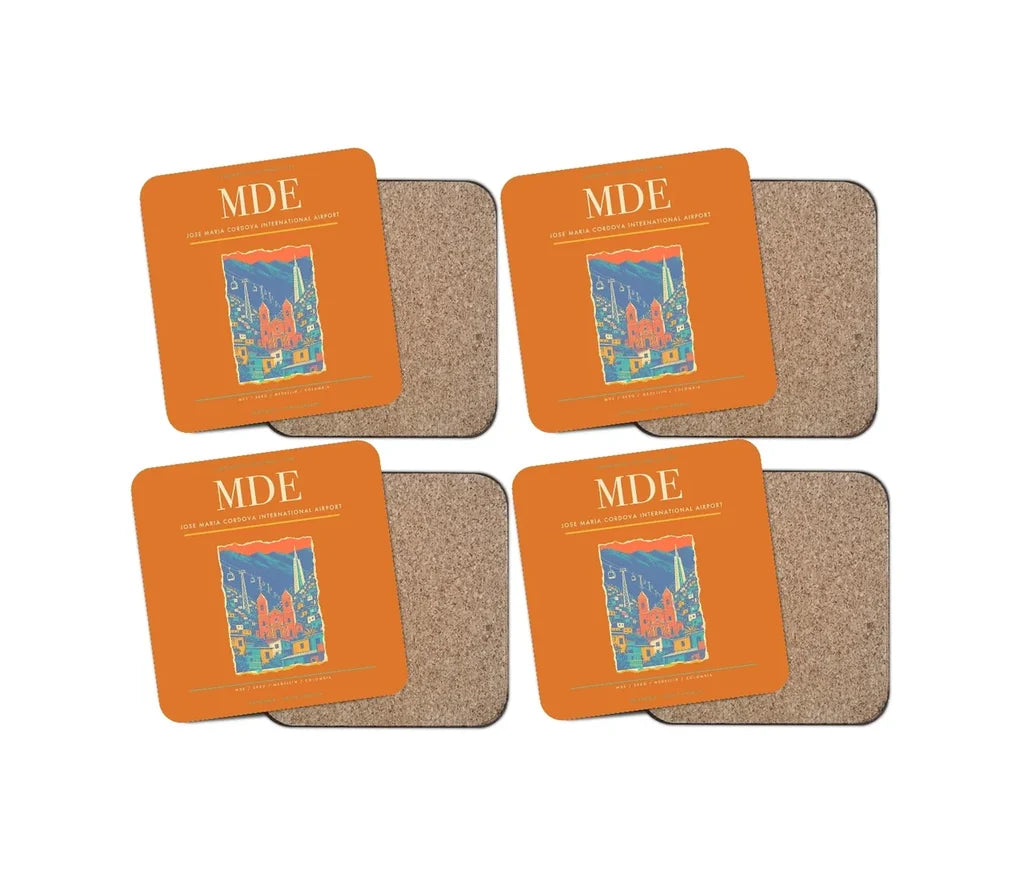 Jose Maria Cordova International Airport MDE Coaster 4-Pieces-Set - Orange