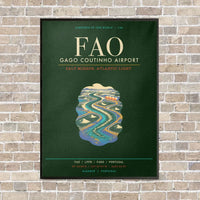 Thumbnail for Gago Coutinho Airport Faro FAO - Canvas Framed - Dark Green