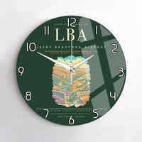 Thumbnail for Leeds Bradford Airport LBA Wall-Clock No-Frame - Dark Green