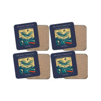Thumbnail for The Night Glider Wave - Designed Coasters design on navy blue 4-pieces-set