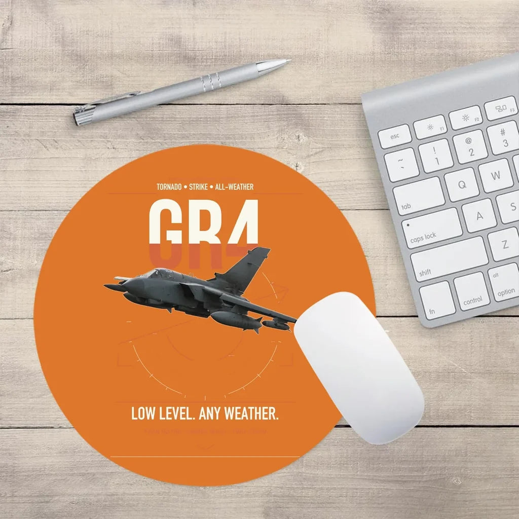 Panavia Tornado GR4 design on orange round mouse pad