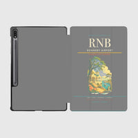 Thumbnail for Ronneby Airport (RNB) design on gray samsung tablet tablet case