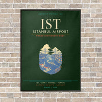 Thumbnail for Istanbul Airport IST - Canvas Framed - Dark Green
