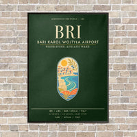 Thumbnail for Bari Karol Wojtya Airport BRI - Canvas Framed - Dark Green