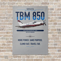 Thumbnail for Socata TBM 850 vertical canvas print - no frame - light gray background