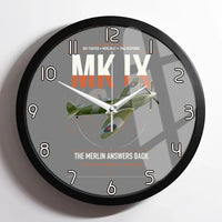 Thumbnail for Supermarine Spitfire Mk IX design on gray framed wall clock