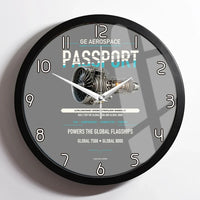 Thumbnail for PASSPORT design on gray framed wall clock