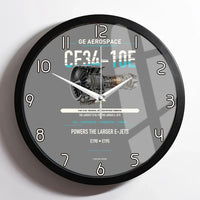 Thumbnail for CF34-10E design on gray framed wall clock