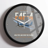 Thumbnail for F4F-4 Wildcat design on gray framed wall clock
