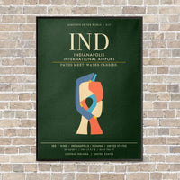 Thumbnail for Indianapolis International Airport IND - Canvas Framed - Dark Green
