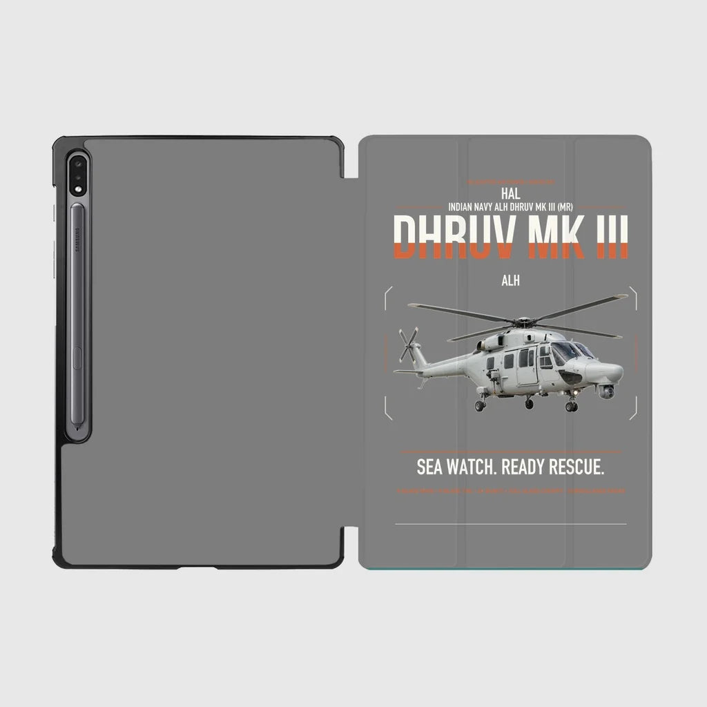 HAL ALH Dhruv Mk III design on gray samsung tablet tablet case