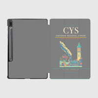 Thumbnail for Cheyenne Regional Airport (CYS) design on gray samsung tablet tablet case