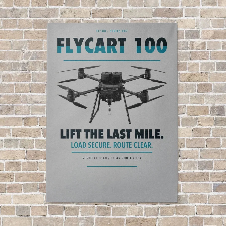 DJI FlyCart 100 vertical canvas print - no frame - light gray background