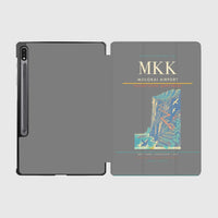 Thumbnail for Molokai Airport (MKK) design on gray samsung tablet tablet case