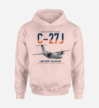 Thumbnail for C-27J Spartan design on pink double-side hoodie, single-side print