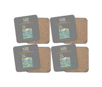 Thumbnail for Sion Airport (SIR) design on gray 4 pieces set coaster