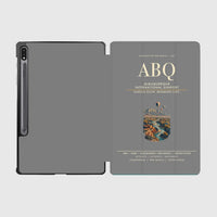Thumbnail for Albuquerque International Sunport (ABQ) design on gray samsung tablet tablet case