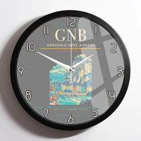 Thumbnail for Grenoble-Isère Airport (GNB) design on gray framed wall clock