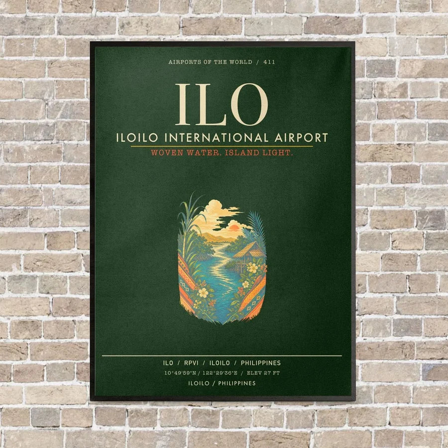 Iloilo International Airport ILO - Canvas Framed - Dark Green