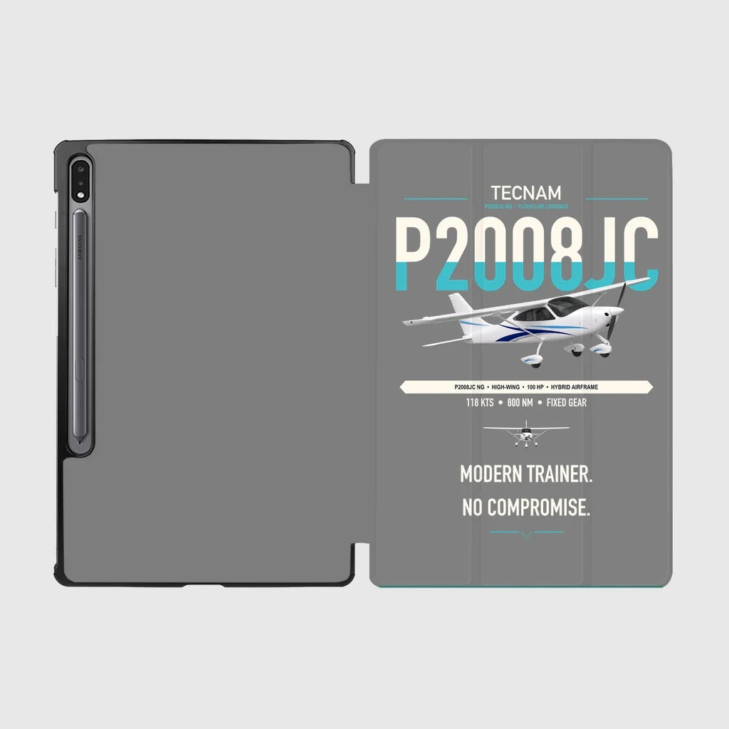 Tecnam P2008JC NG design on gray samsung tablet tablet case