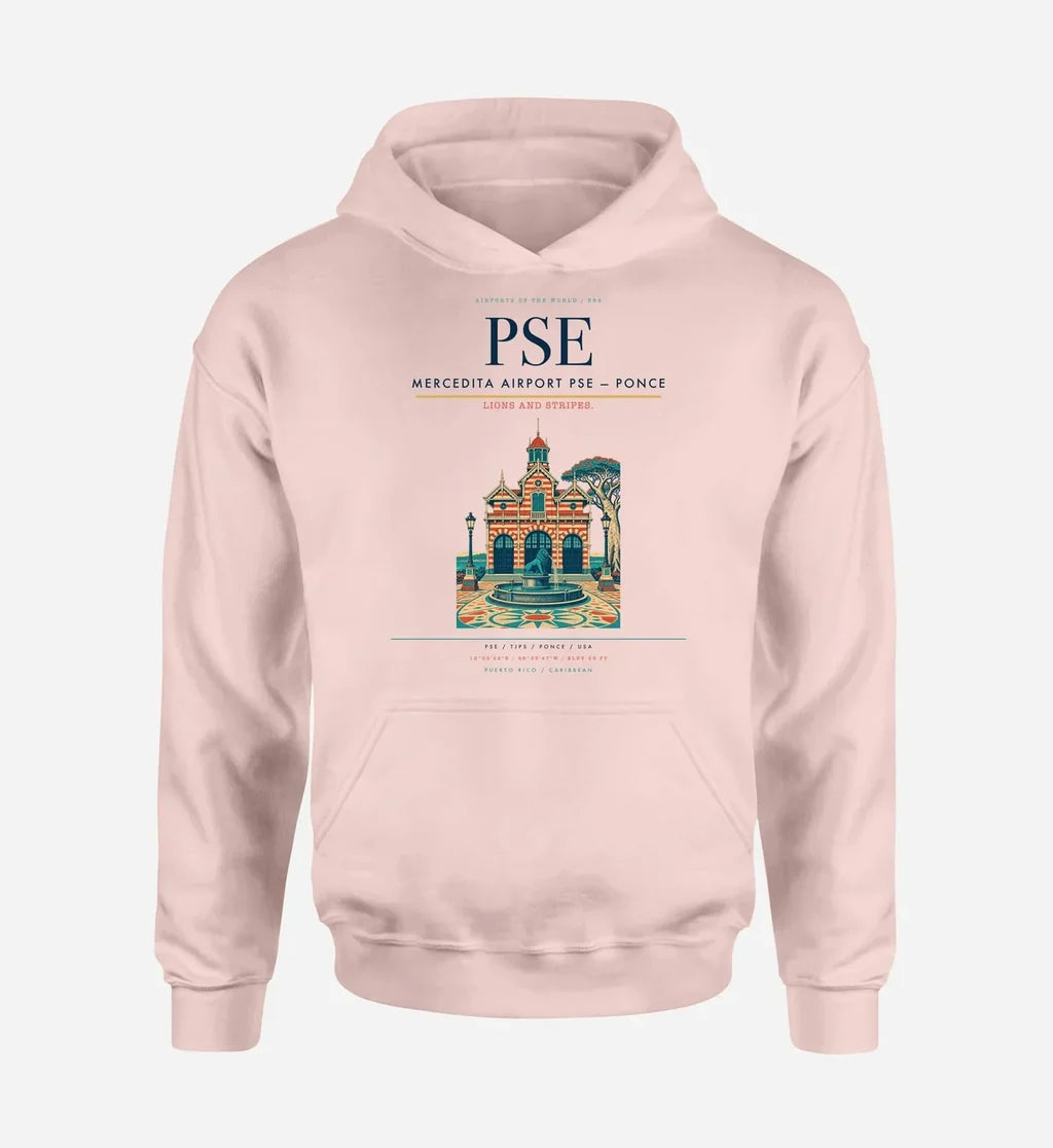 Mercedita Airport (PSE) design on pink hoodie single-side print