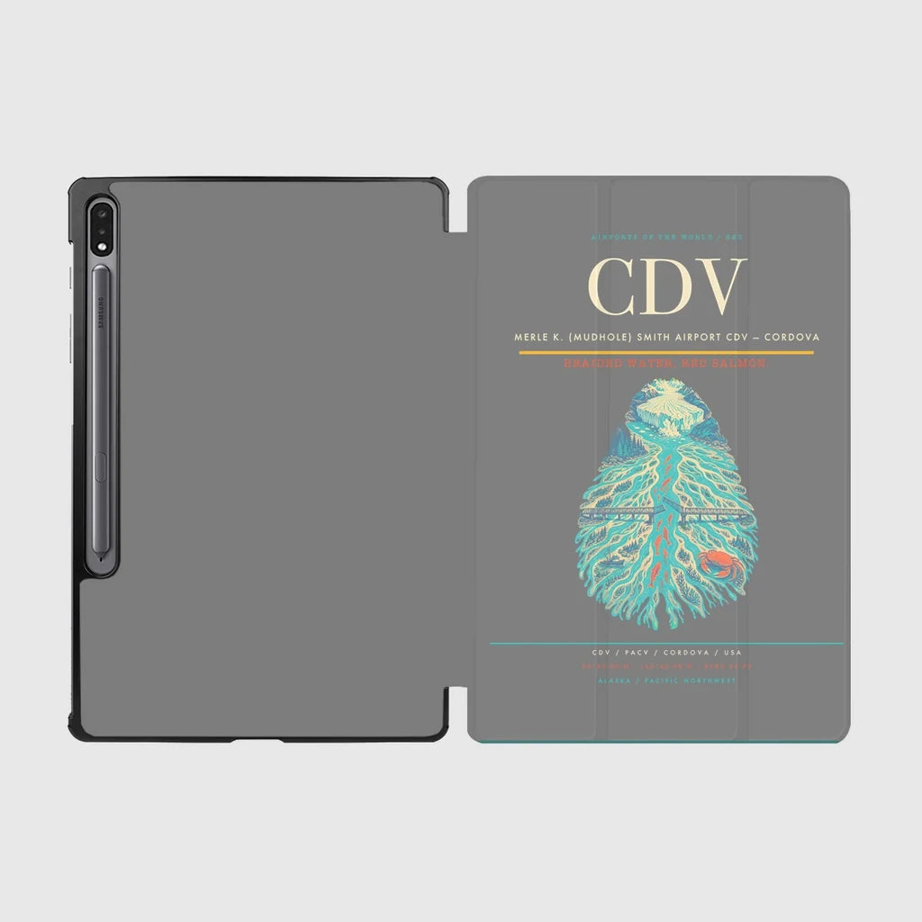 Merle K. (Mudhole) Smith Airport (CDV) design on gray samsung tablet tablet case