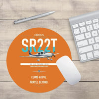 Thumbnail for Cirrus SR22T design on orange round mouse pad