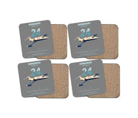 Thumbnail for Bombardier Learjet 24 design on gray 4 pieces set coaster