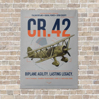 Thumbnail for Fiat CR.42 Falco vertical canvas print - no frame - light gray background