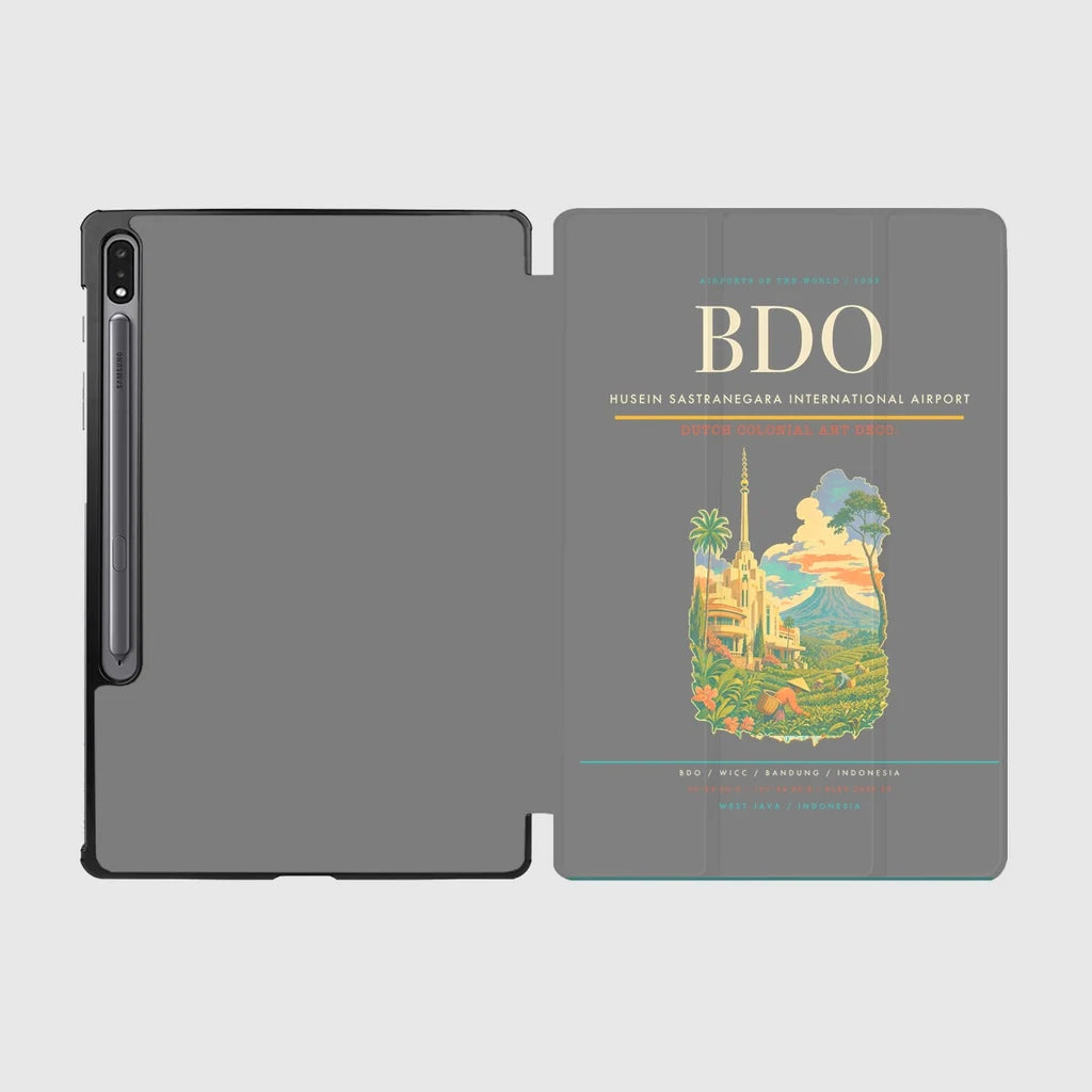 Husein Sastranegara International Airport (BDO) design on gray samsung tablet tablet case