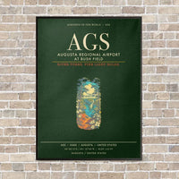 Thumbnail for Augusta Regional Airport at Bush Field AGS - Canvas Framed - Dark Green