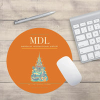 Thumbnail for Mandalay International Airport (MDL) design on orange round mouse pad
