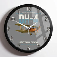 Thumbnail for Airco DH-4 Liberty Plane design on gray framed wall clock