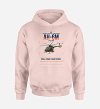 Thumbnail for MD AH-6M Little Bird design on pink double-side hoodie, single-side print
