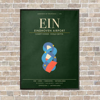 Thumbnail for Eindhoven Airport EIN - Canvas Framed - Dark Green