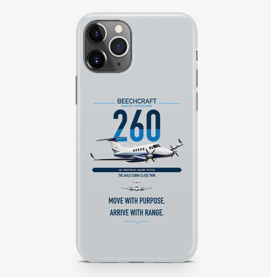 Beechcraft King Air 260 design on light gray magsafe iphone case, for iPhone Pro Max