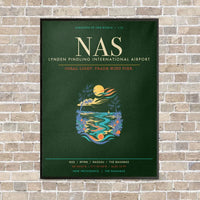 Thumbnail for Lynden Pindling International Airport Nassau NAS - Canvas Framed - Dark Green