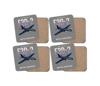 Thumbnail for F3D-2 Skyknight design on gray 4 pieces set coaster