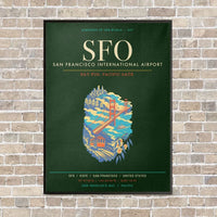 Thumbnail for San Francisco International Airport SFO - Canvas Framed - Dark Green