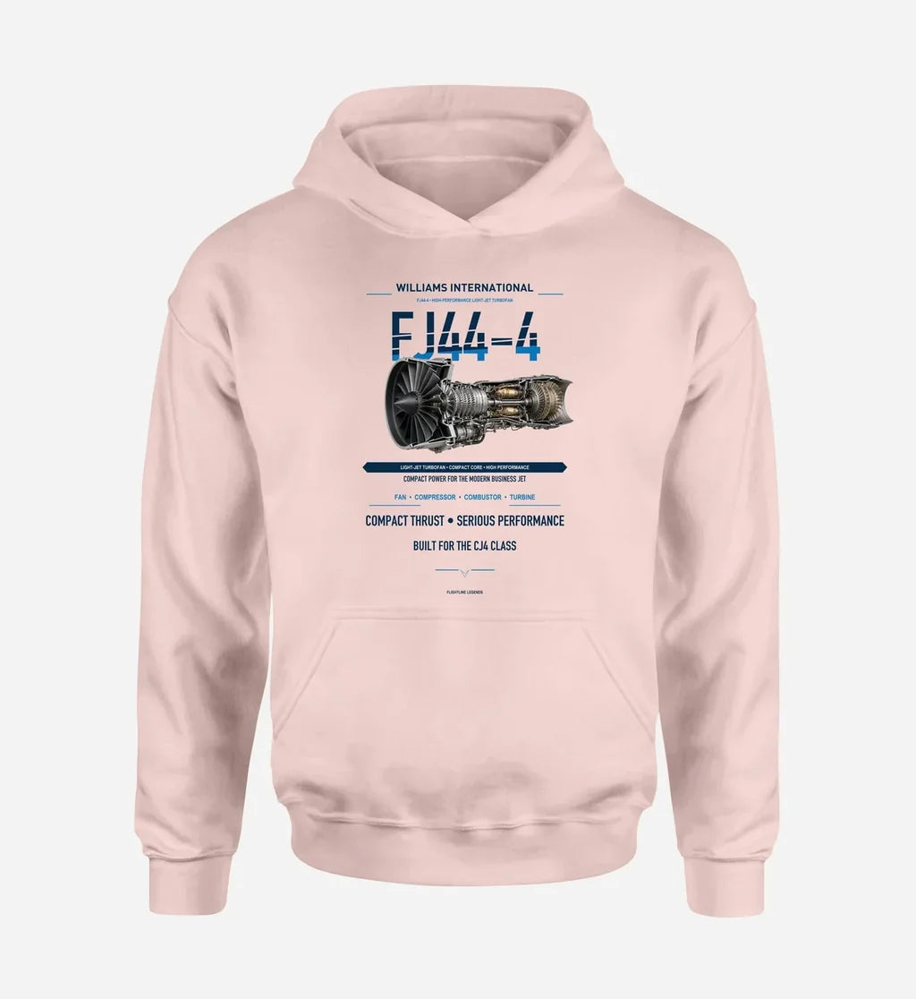 FJ44-4 design on pink hoodie single side